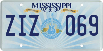 MS license plate ZIZ069