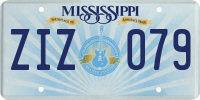 MS license plate ZIZ079