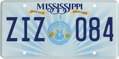 MS license plate ZIZ084