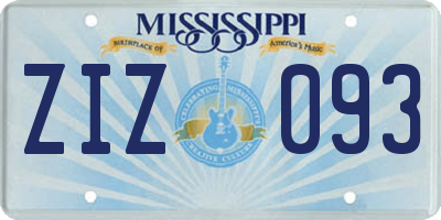 MS license plate ZIZ093