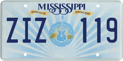 MS license plate ZIZ119