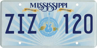 MS license plate ZIZ120