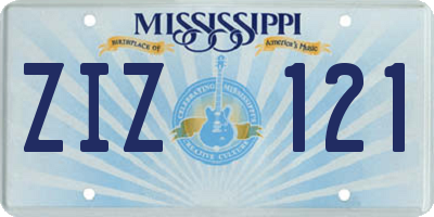 MS license plate ZIZ121