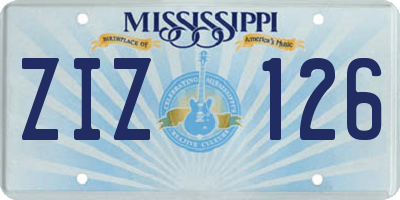 MS license plate ZIZ126