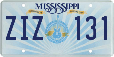 MS license plate ZIZ131