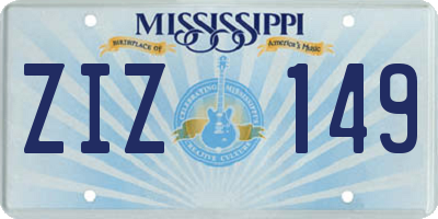 MS license plate ZIZ149