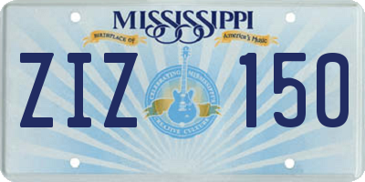 MS license plate ZIZ150