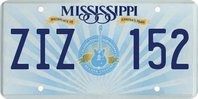 MS license plate ZIZ152