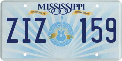 MS license plate ZIZ159