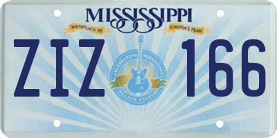 MS license plate ZIZ166