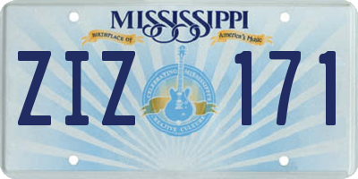 MS license plate ZIZ171
