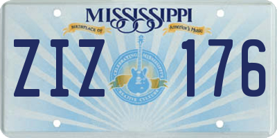 MS license plate ZIZ176