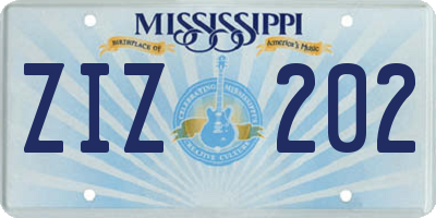 MS license plate ZIZ202