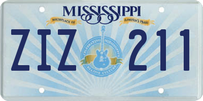 MS license plate ZIZ211
