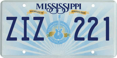 MS license plate ZIZ221