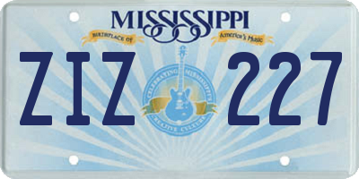 MS license plate ZIZ227