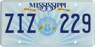 MS license plate ZIZ229