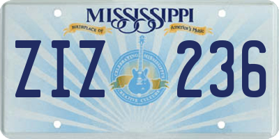 MS license plate ZIZ236