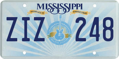 MS license plate ZIZ248