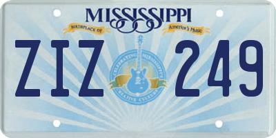 MS license plate ZIZ249