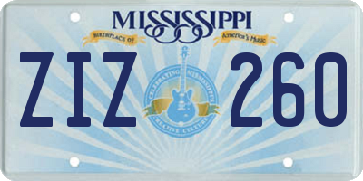 MS license plate ZIZ260