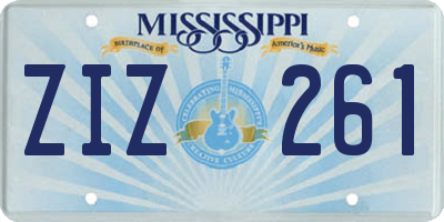 MS license plate ZIZ261