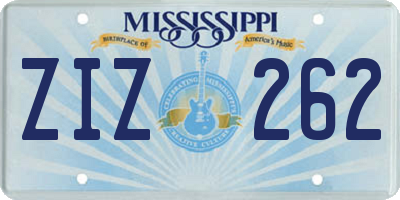MS license plate ZIZ262