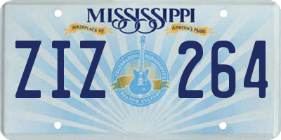 MS license plate ZIZ264