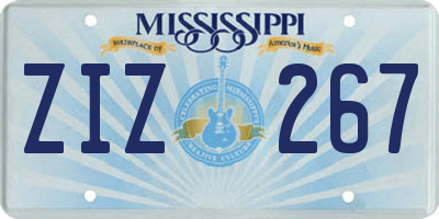 MS license plate ZIZ267