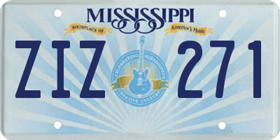 MS license plate ZIZ271