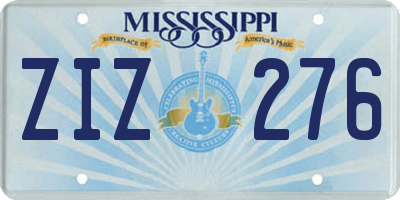 MS license plate ZIZ276