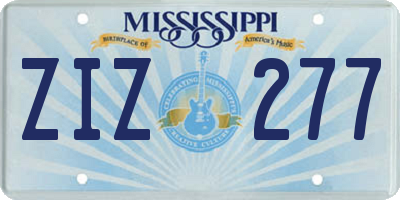 MS license plate ZIZ277