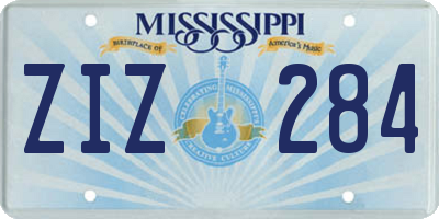 MS license plate ZIZ284