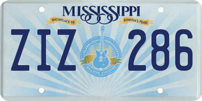 MS license plate ZIZ286