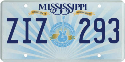 MS license plate ZIZ293