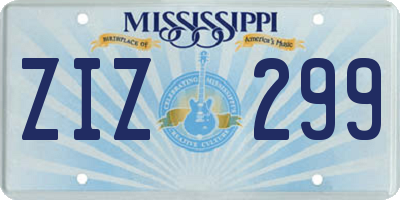 MS license plate ZIZ299