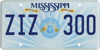 MS license plate ZIZ300