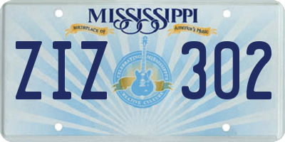 MS license plate ZIZ302