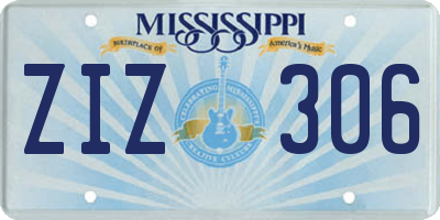 MS license plate ZIZ306