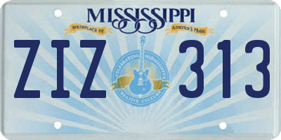 MS license plate ZIZ313
