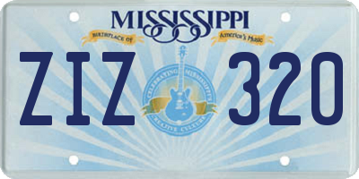 MS license plate ZIZ320