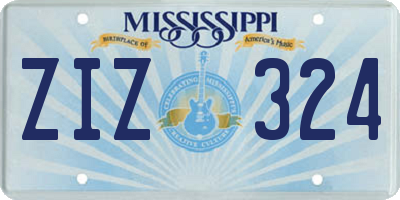 MS license plate ZIZ324