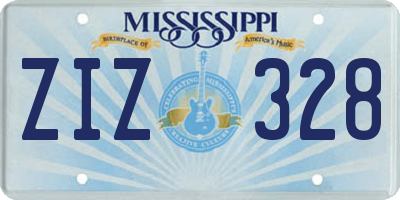 MS license plate ZIZ328