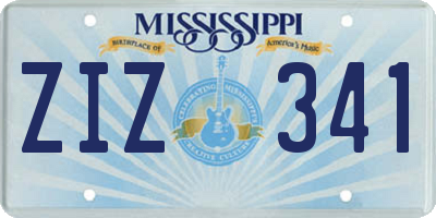 MS license plate ZIZ341