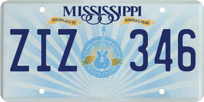 MS license plate ZIZ346