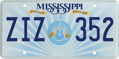 MS license plate ZIZ352