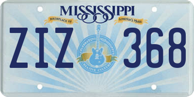 MS license plate ZIZ368