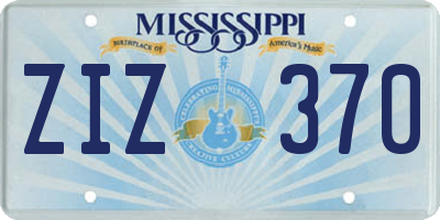 MS license plate ZIZ370