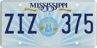 MS license plate ZIZ375