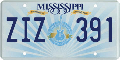 MS license plate ZIZ391